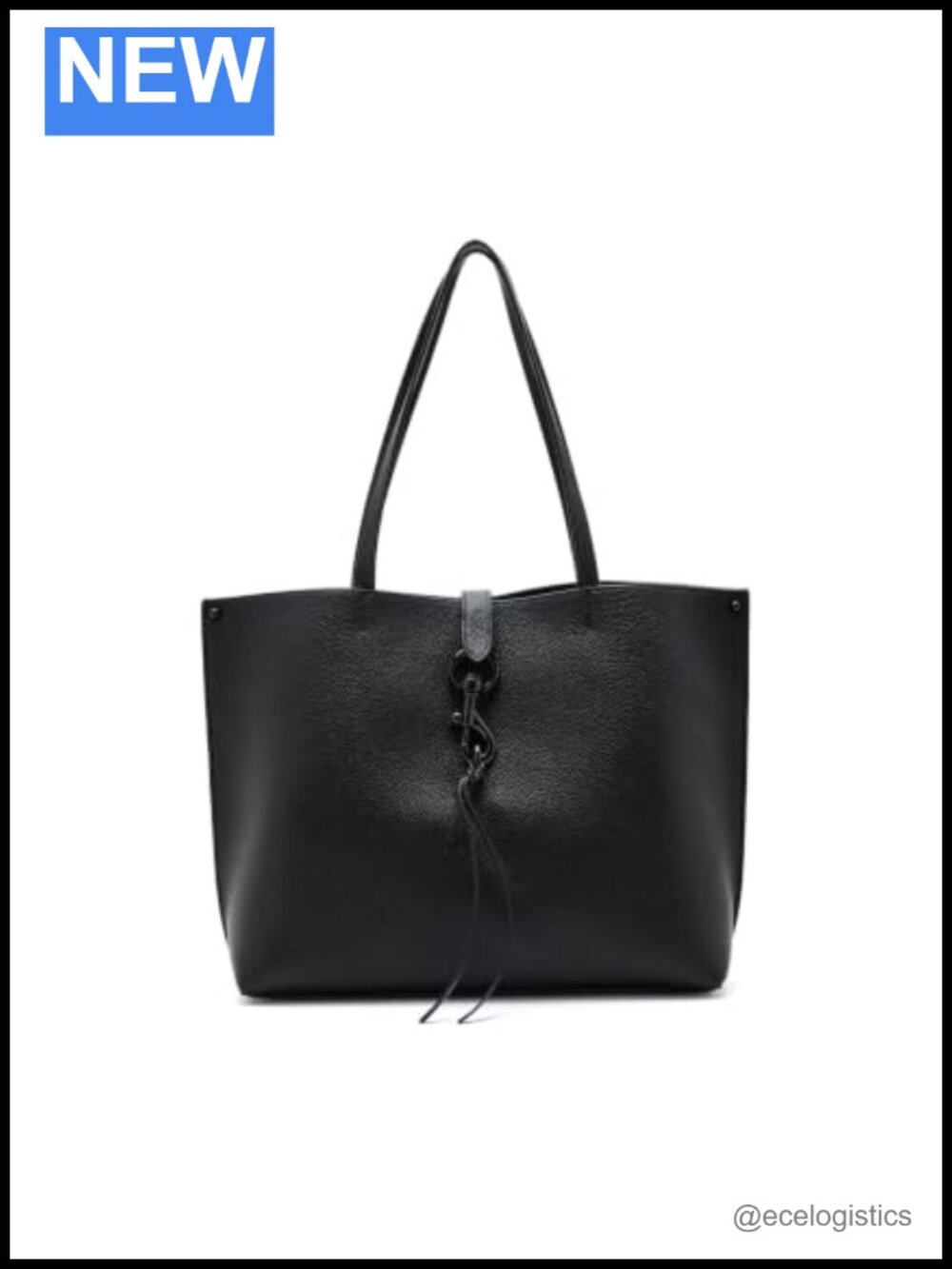 Genuine Leather Tote Bag with Magnetic Closure Adjustable Strap